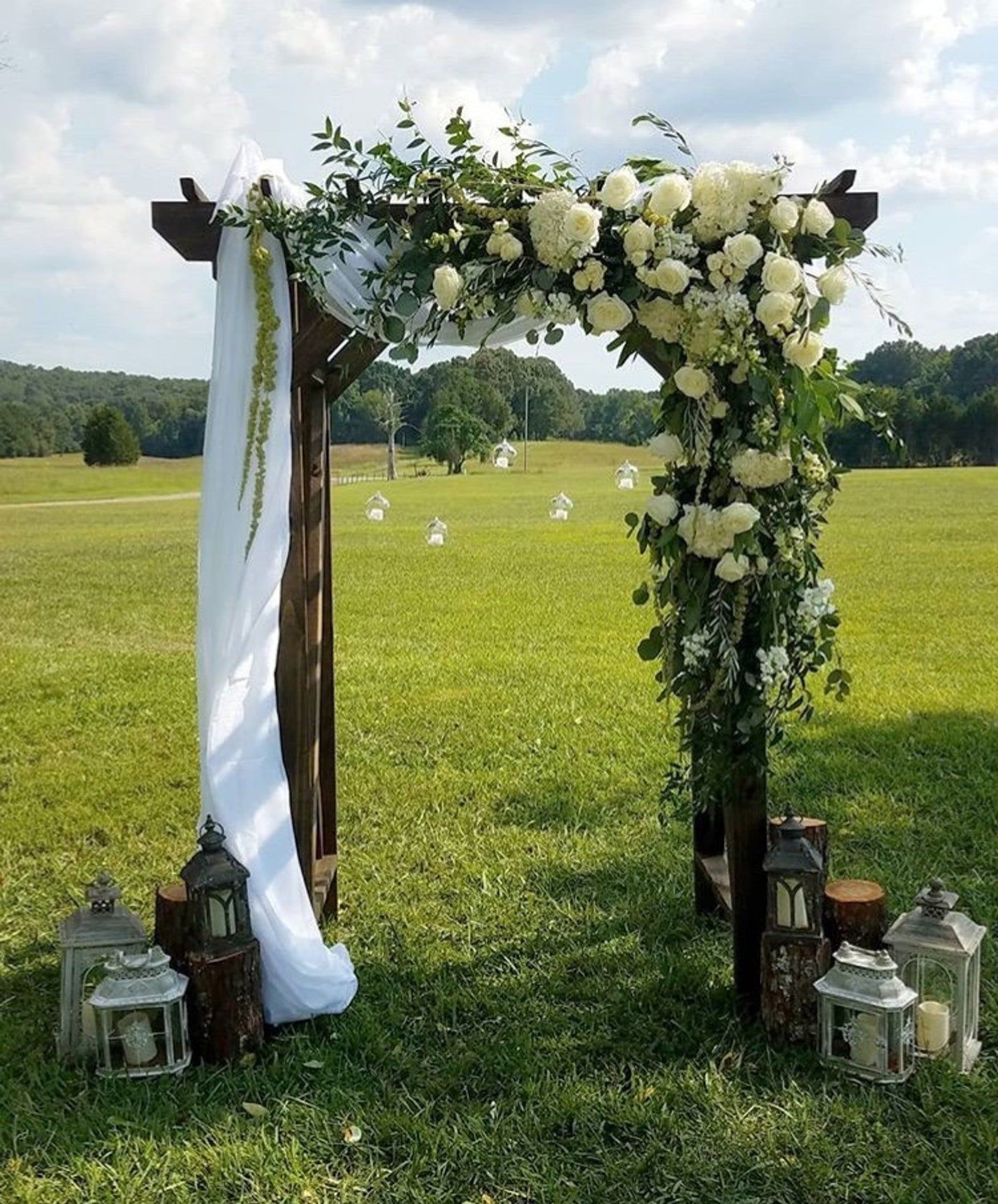 White Wedding Arch Ceremony Outdoor Indoor Bridal Decorations