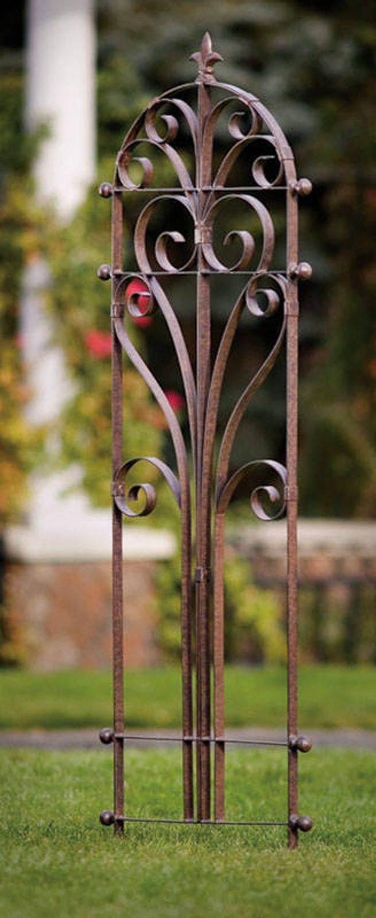 H Potter Large Wrought Iron Ornamental Metal Garden Trellis