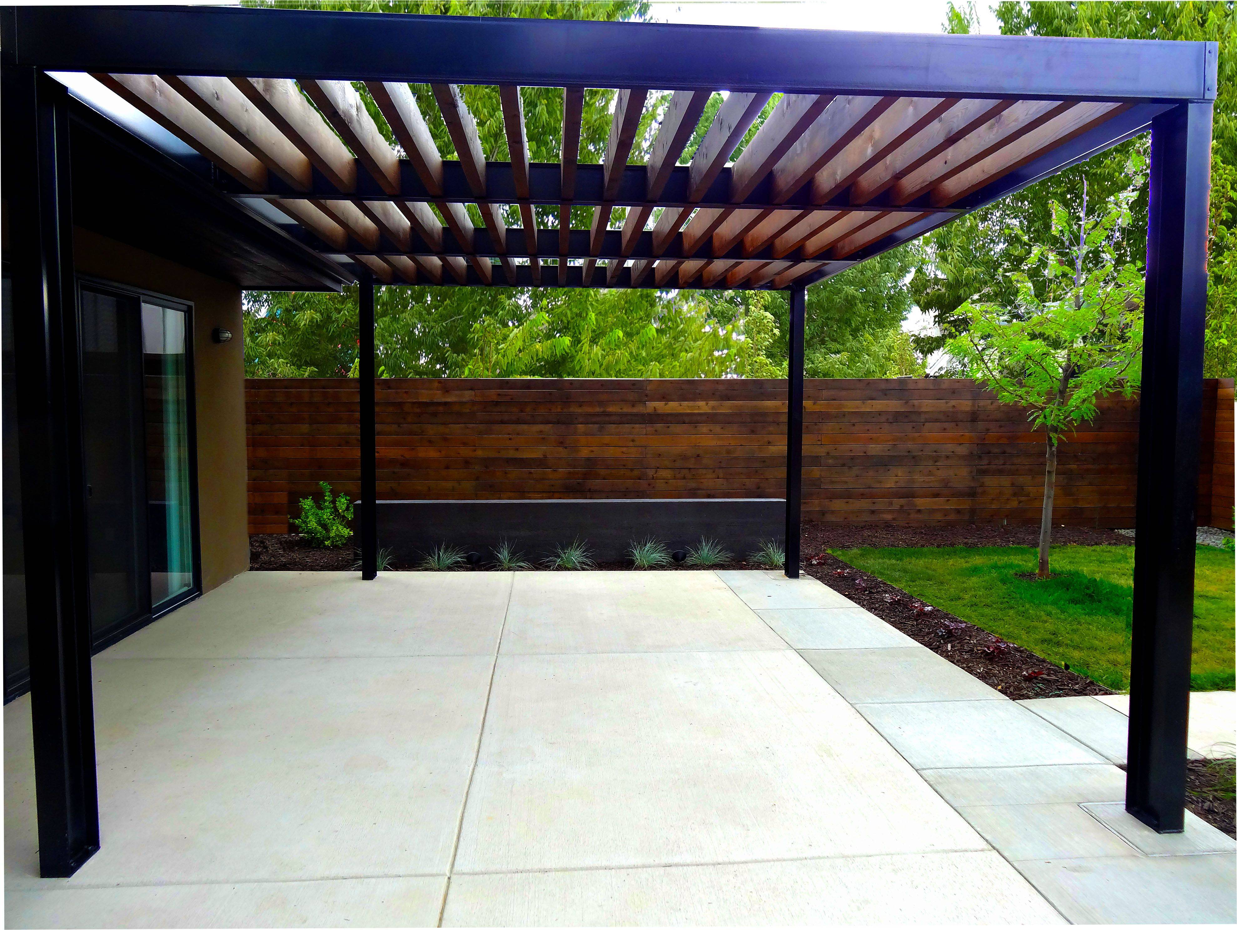 Wide White Attached Aluminum Pergola Posts