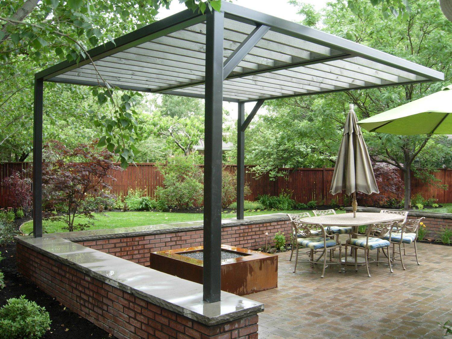 Wide White Attached Aluminum Pergola Posts