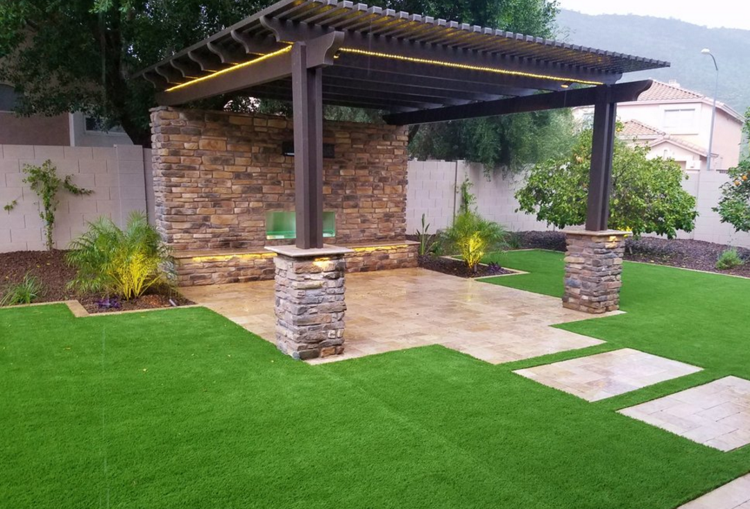 A Large Tree Glass Outdoor Pergola Design Ideas