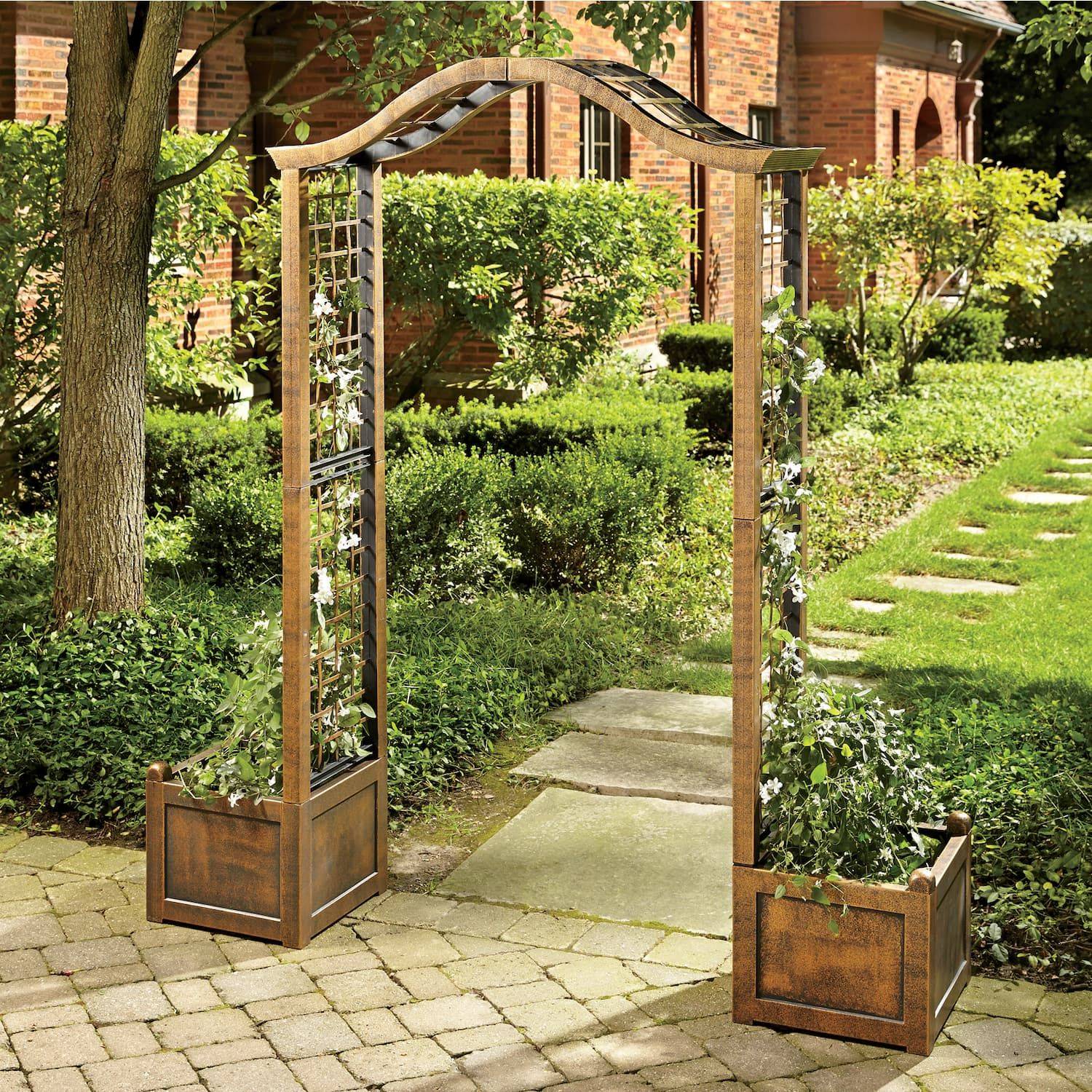 Sunnydaze Wooden Garden Arbor Walkway Wedding Arch Garden Accent