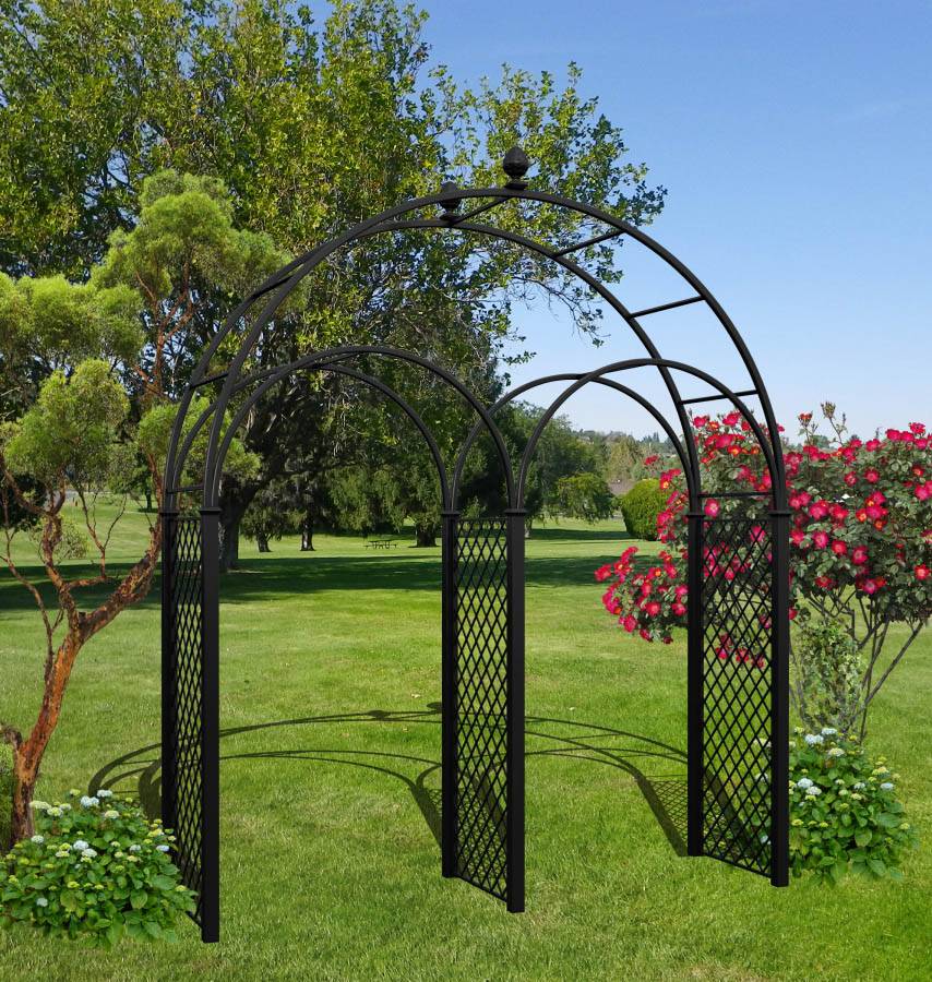 Metal Arched Garden Arbor