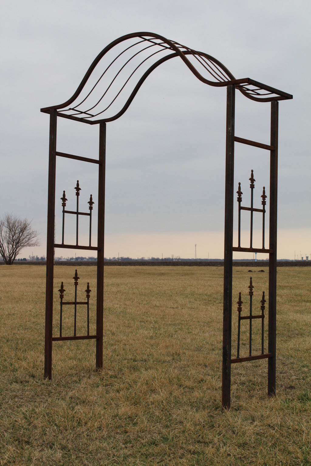 Wrought Iron Arbor Metal Garden Arch Gate Flower Trellis Patio
