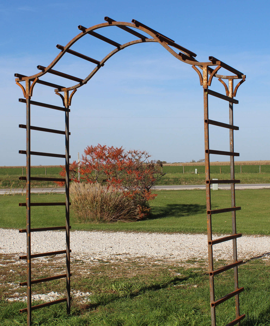 Wrought Iron Arbor Metal Garden Arch Gate Flower Trellis Patio