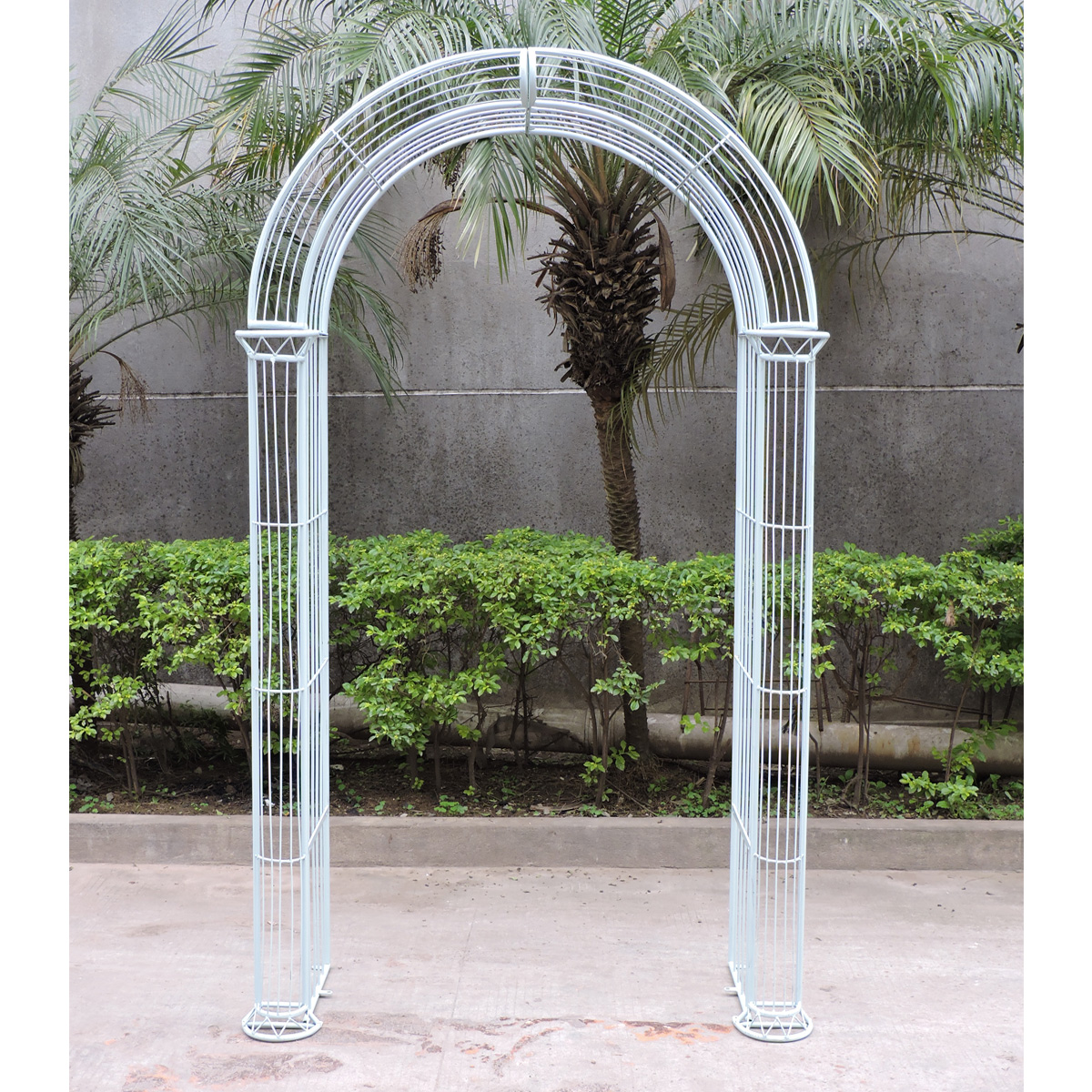 Wrought Iron Xl Round Top Arbor Flower Garden Arch