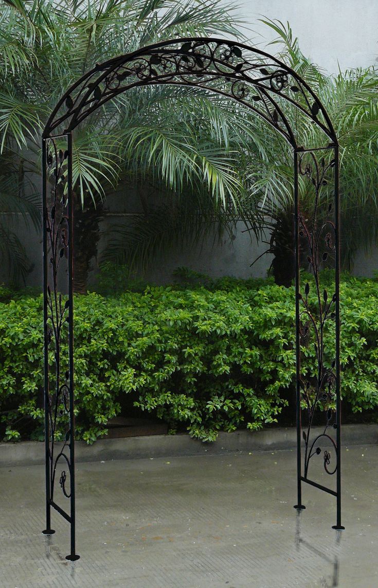 Garden Arch Wrought Iron Distressed Black