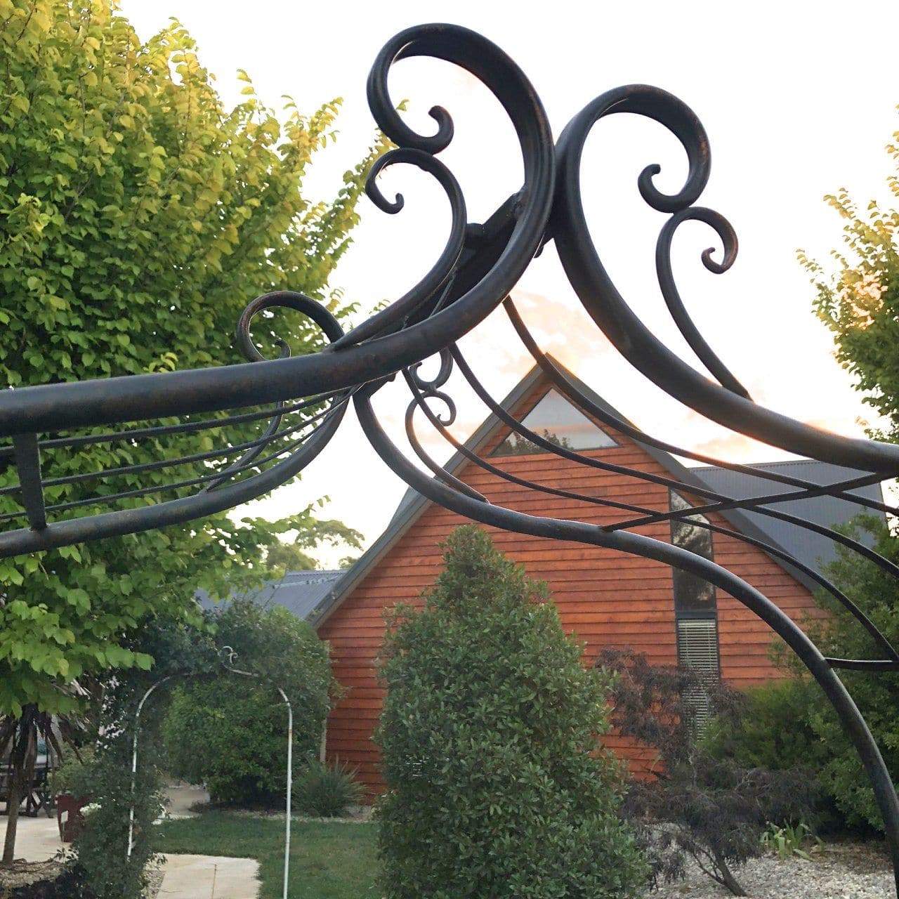 Wrought Iron Xl Round Top Arbor Flower Garden Arch