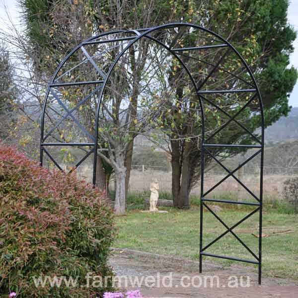 Wrought Iron Scroll Arbor Garden Art Back Yard Trellis Metal Arch