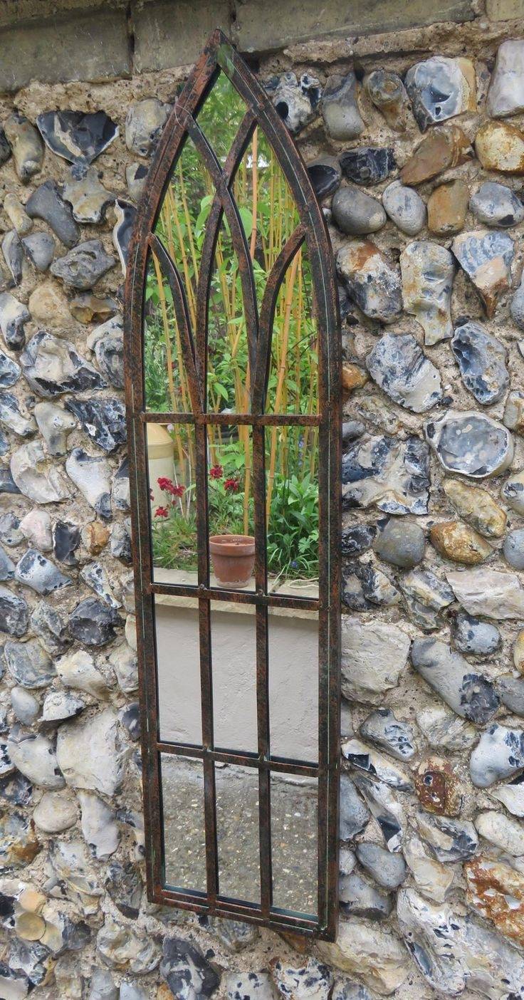Gothic Arch Design Garden Wall Mirror