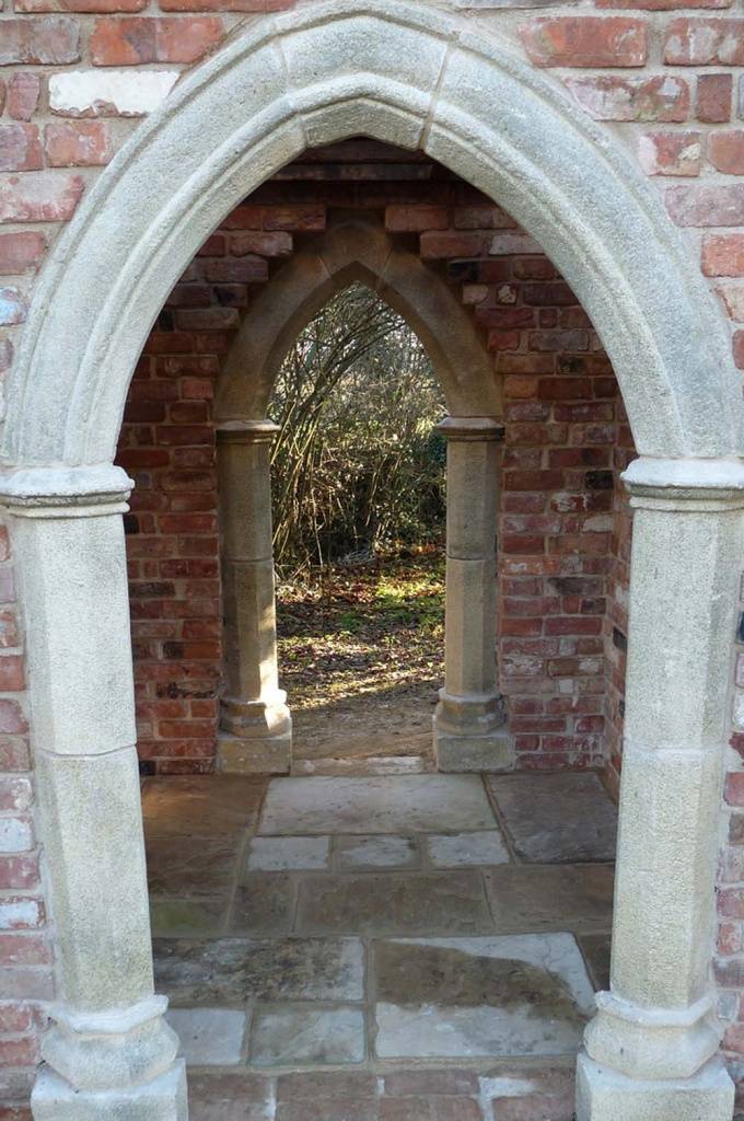 Small Gothic Arch Arched Doorway Redwood Stone