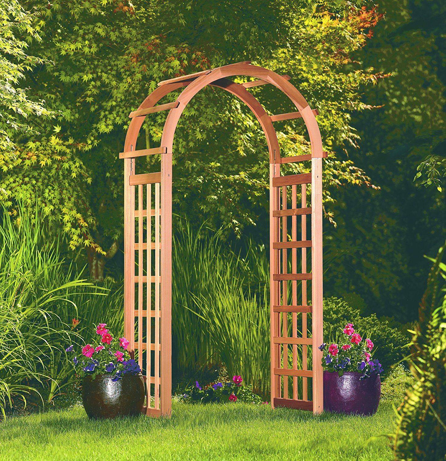 Marko Gardening Garden Arch Wooden Pergola Feature Trellis