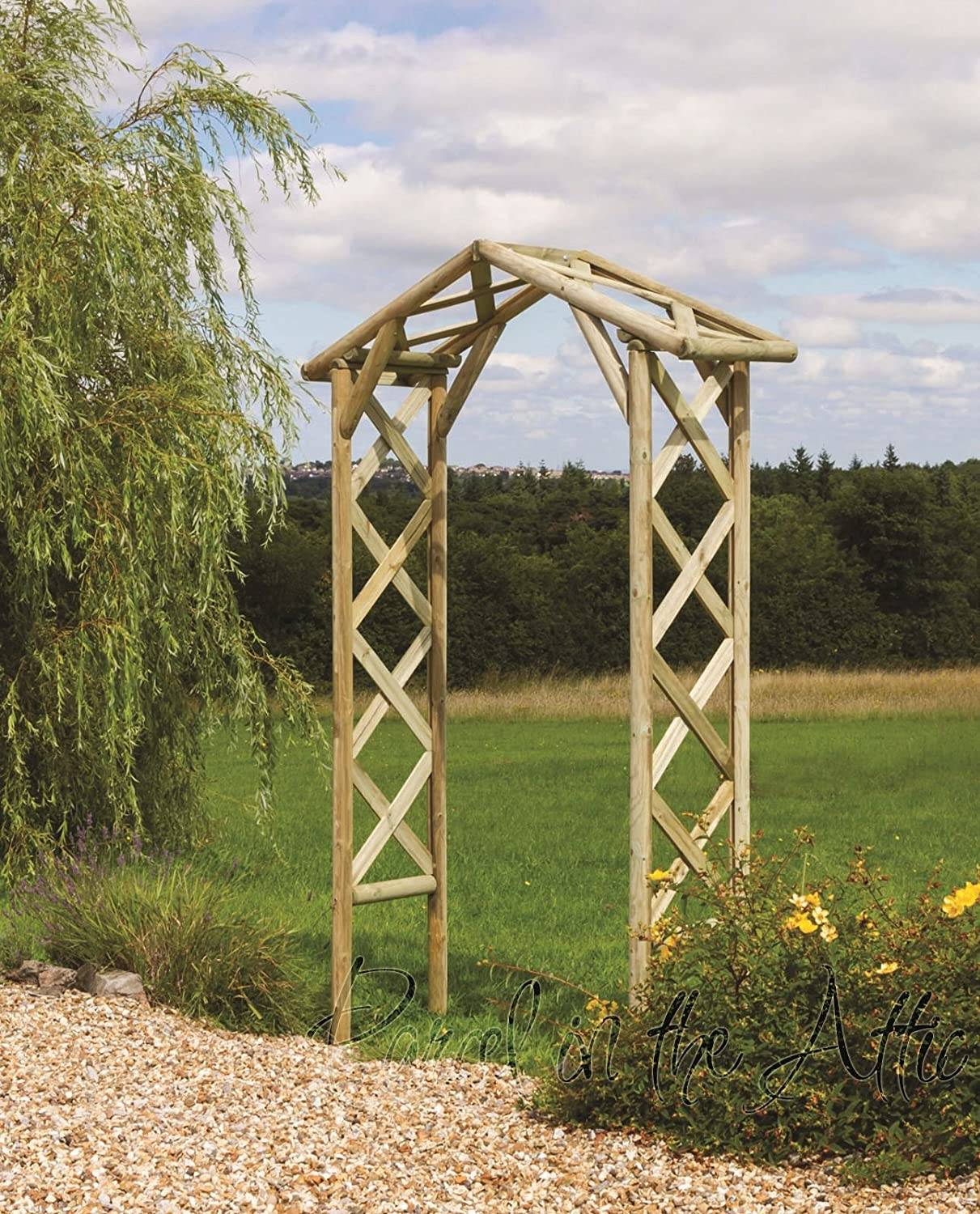 Square Flat Top Wooden Garden Arch