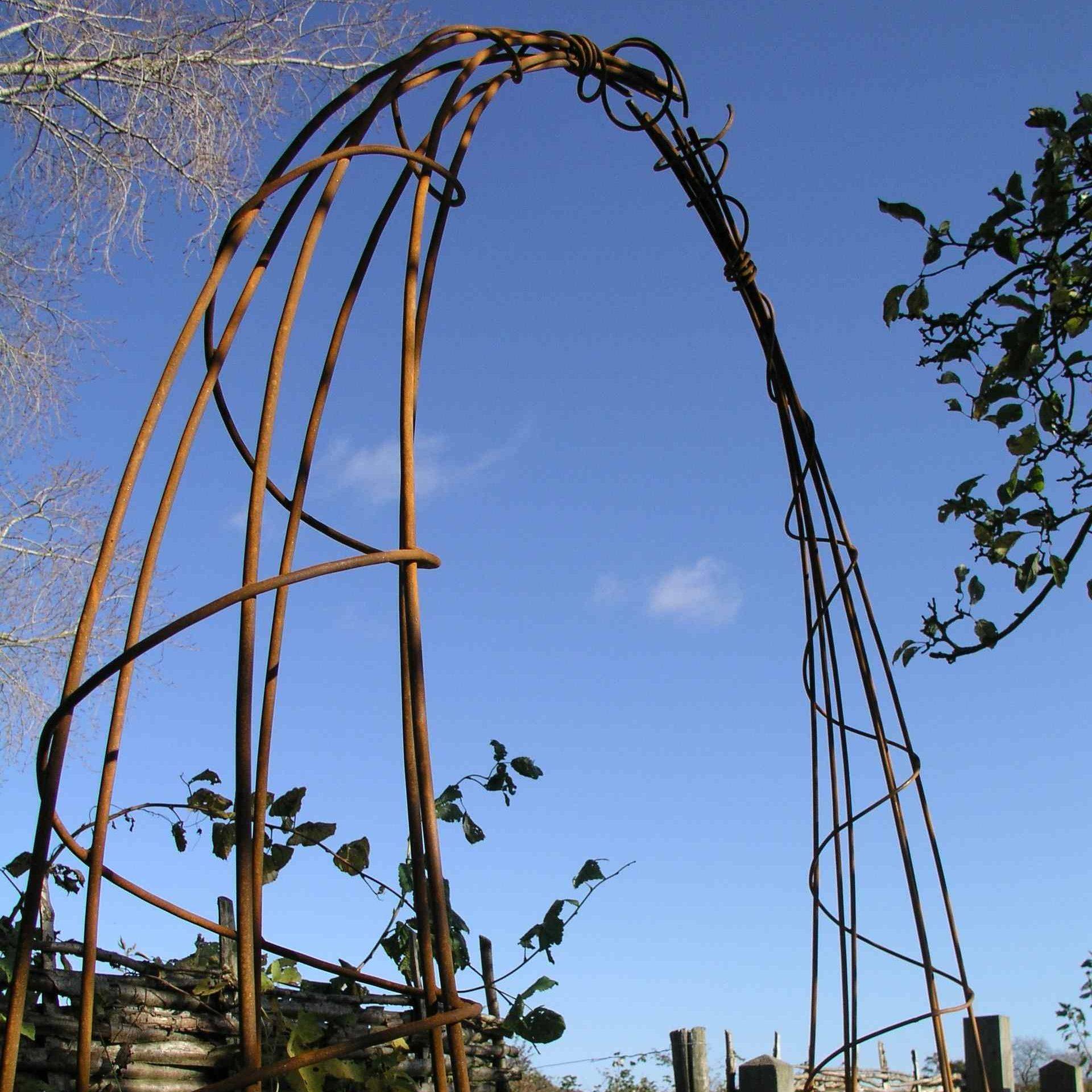 Large Cream French Provincial Wrought Iron Garden Arch