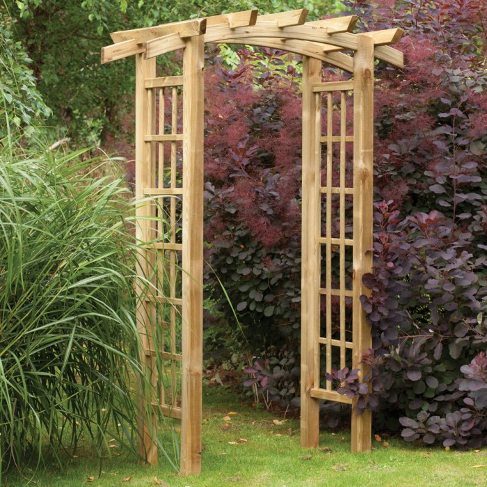 Wooden Garden Arbor Round Arch Trellis Pergola