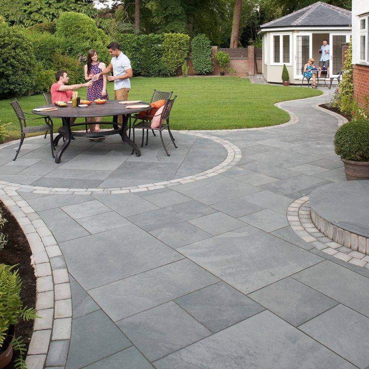 Slate Patio Black Tiles Flagstone Tile Ideas Stones Natural