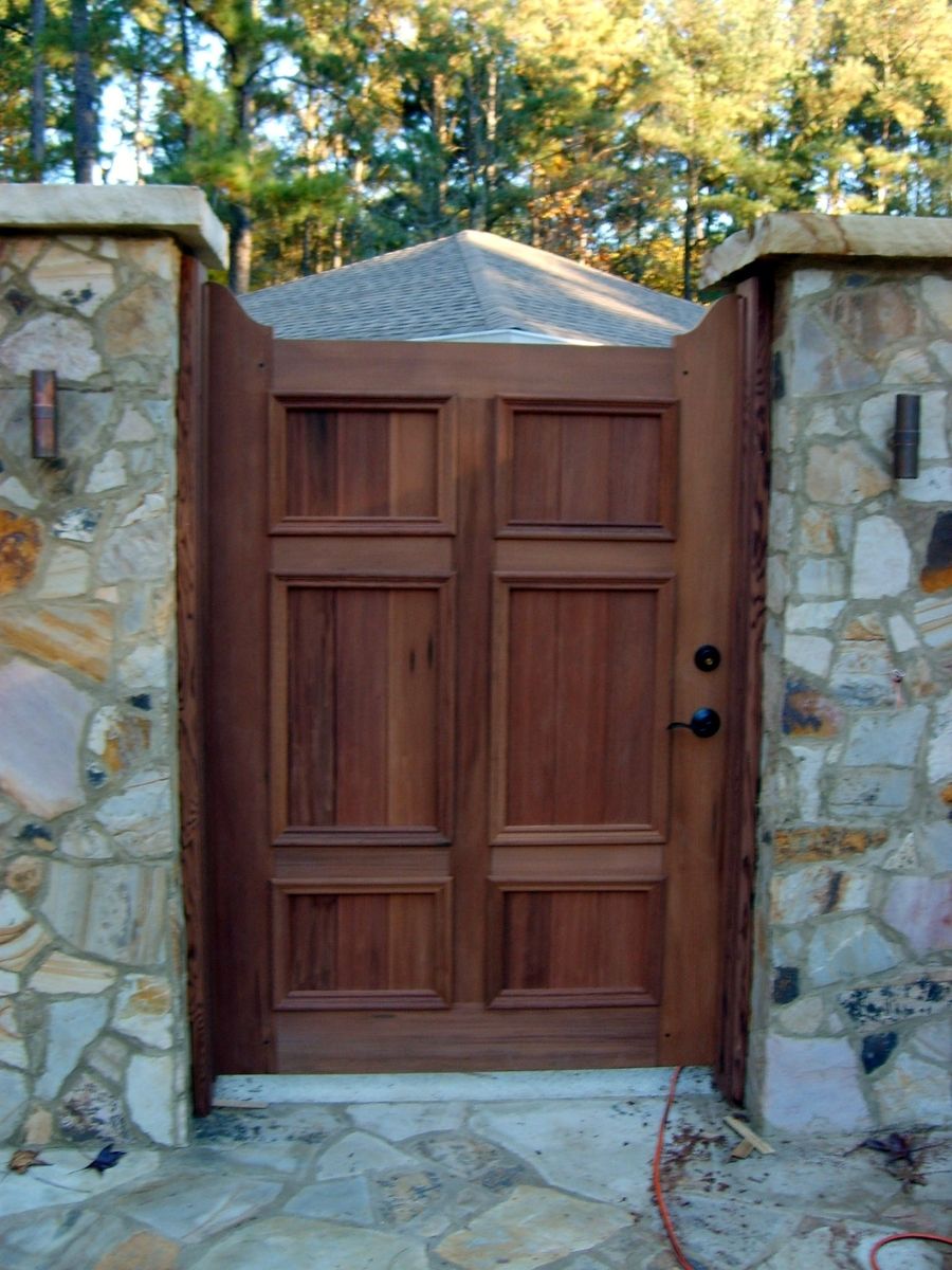 Wood Gates Arched Yard Custom Redwood Seethrough Entrance