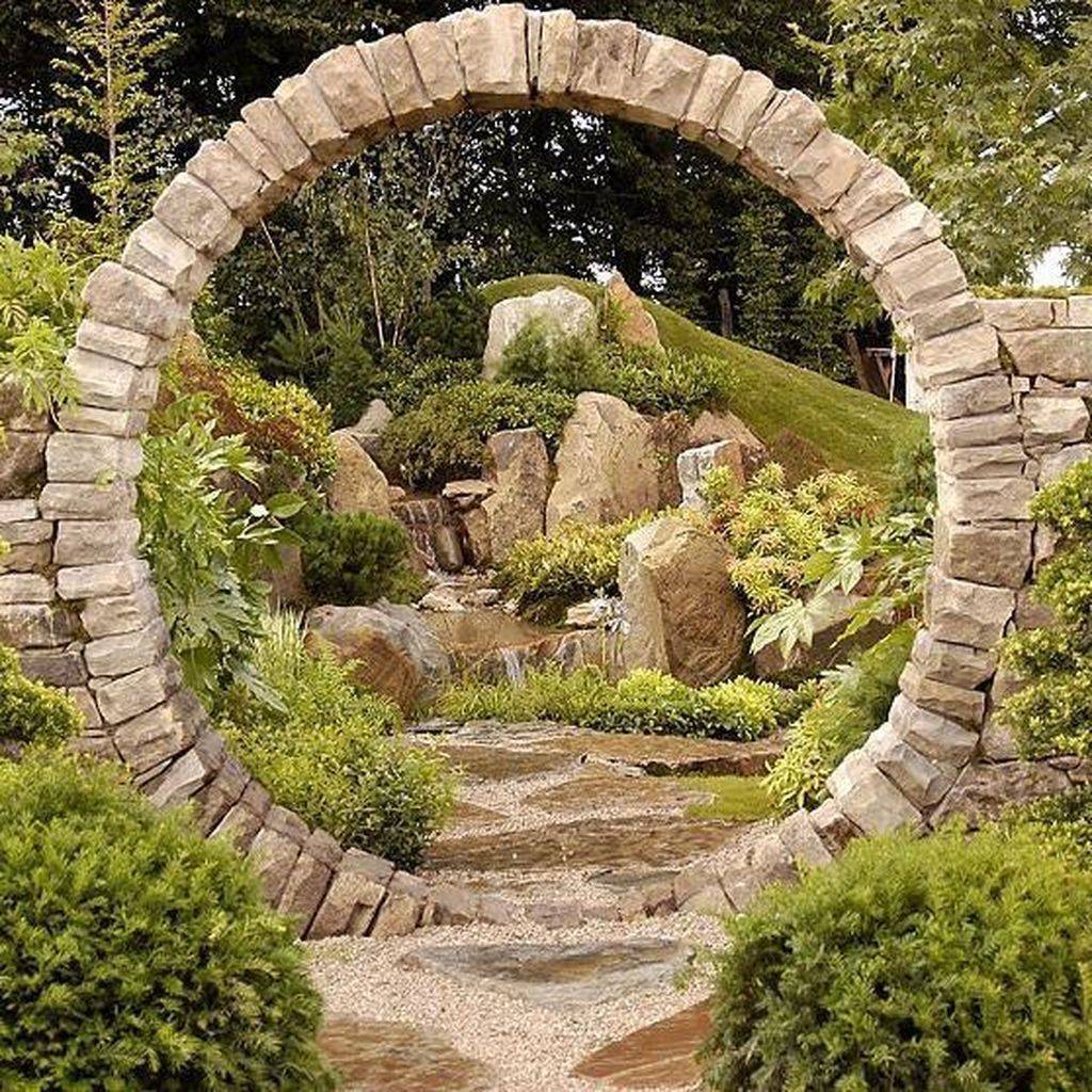 Brick Arch Metal Garden Gate