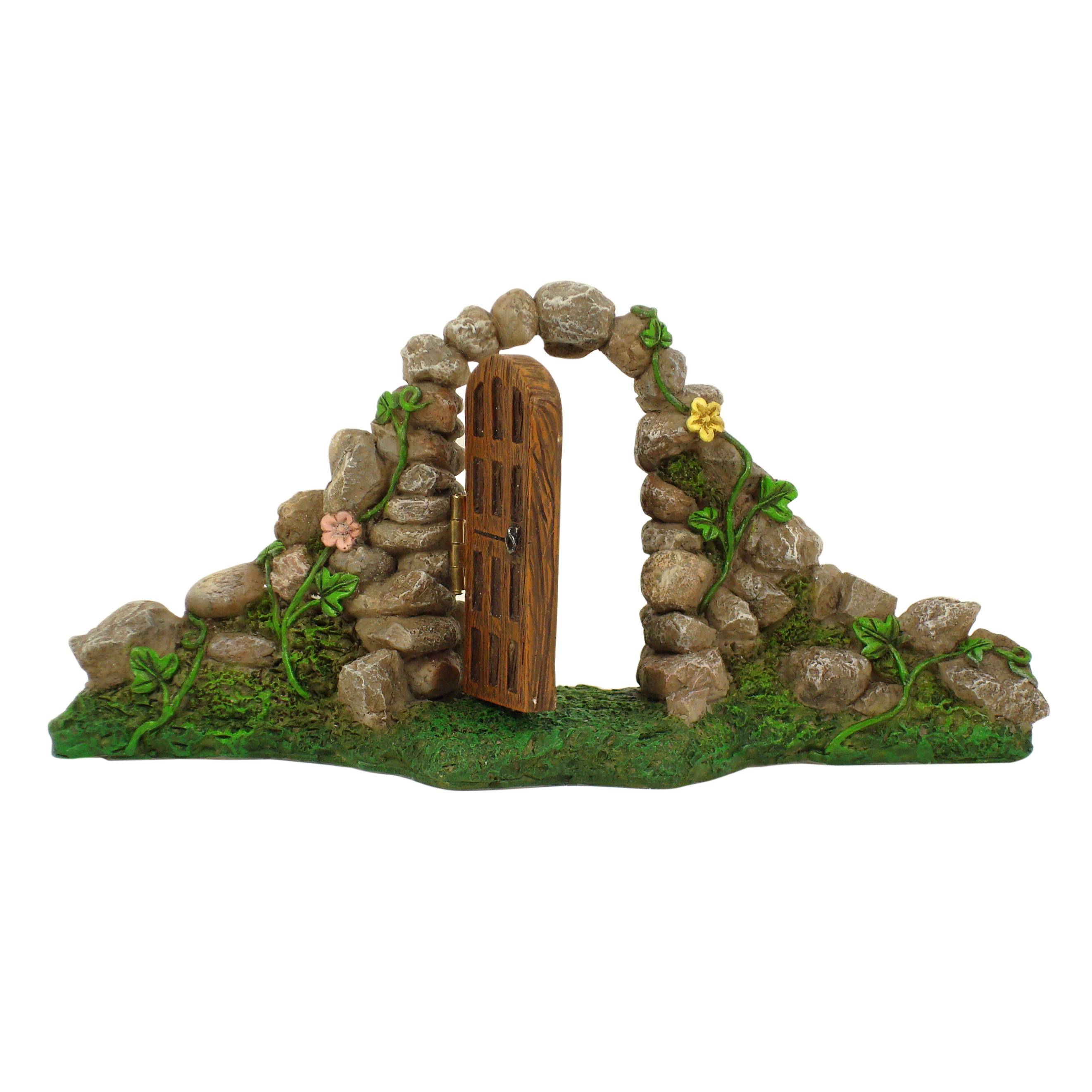 Miniature Fairy Garden Solar Stone Door Miniature Fairy Gardens