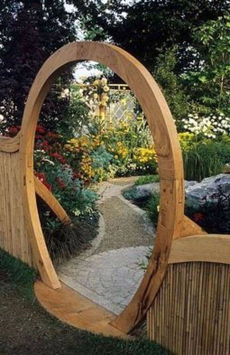 Wooden Moon Gate Garden Circle Arch Henderson Supply