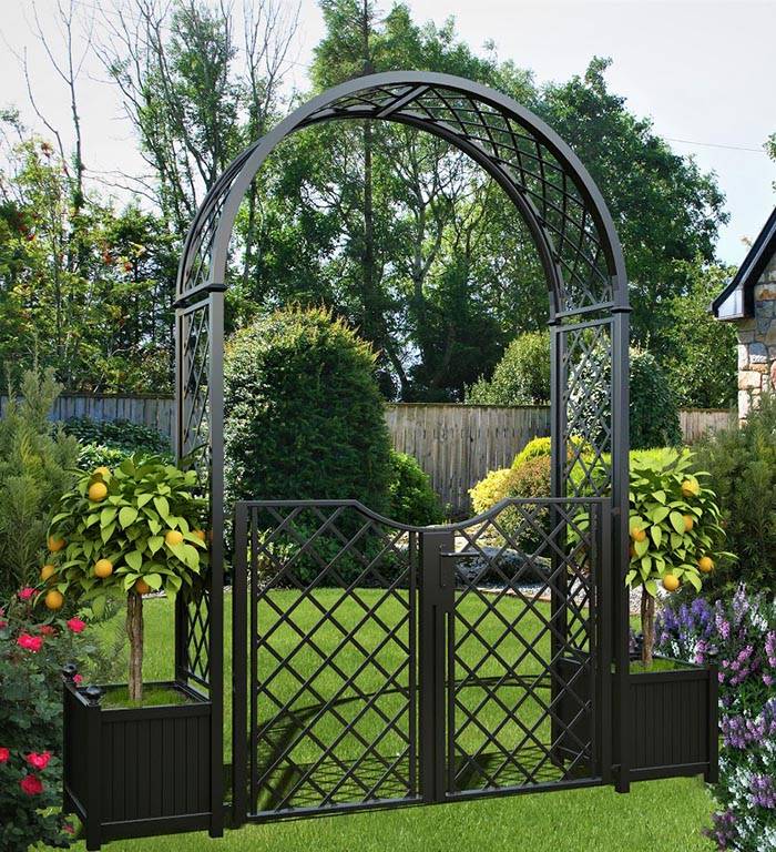 Iron Garden Archway Arch Iron Trellis Yard Decor Wedding Patio W