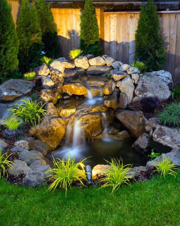Stunning Garden Pond Waterfall Design Ideas