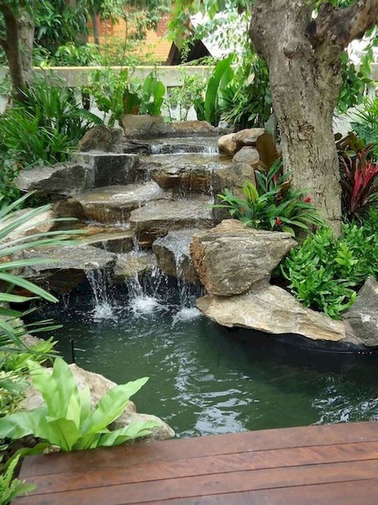Awesome Backyard Pond And Water Feature Landscaping Design Ideas