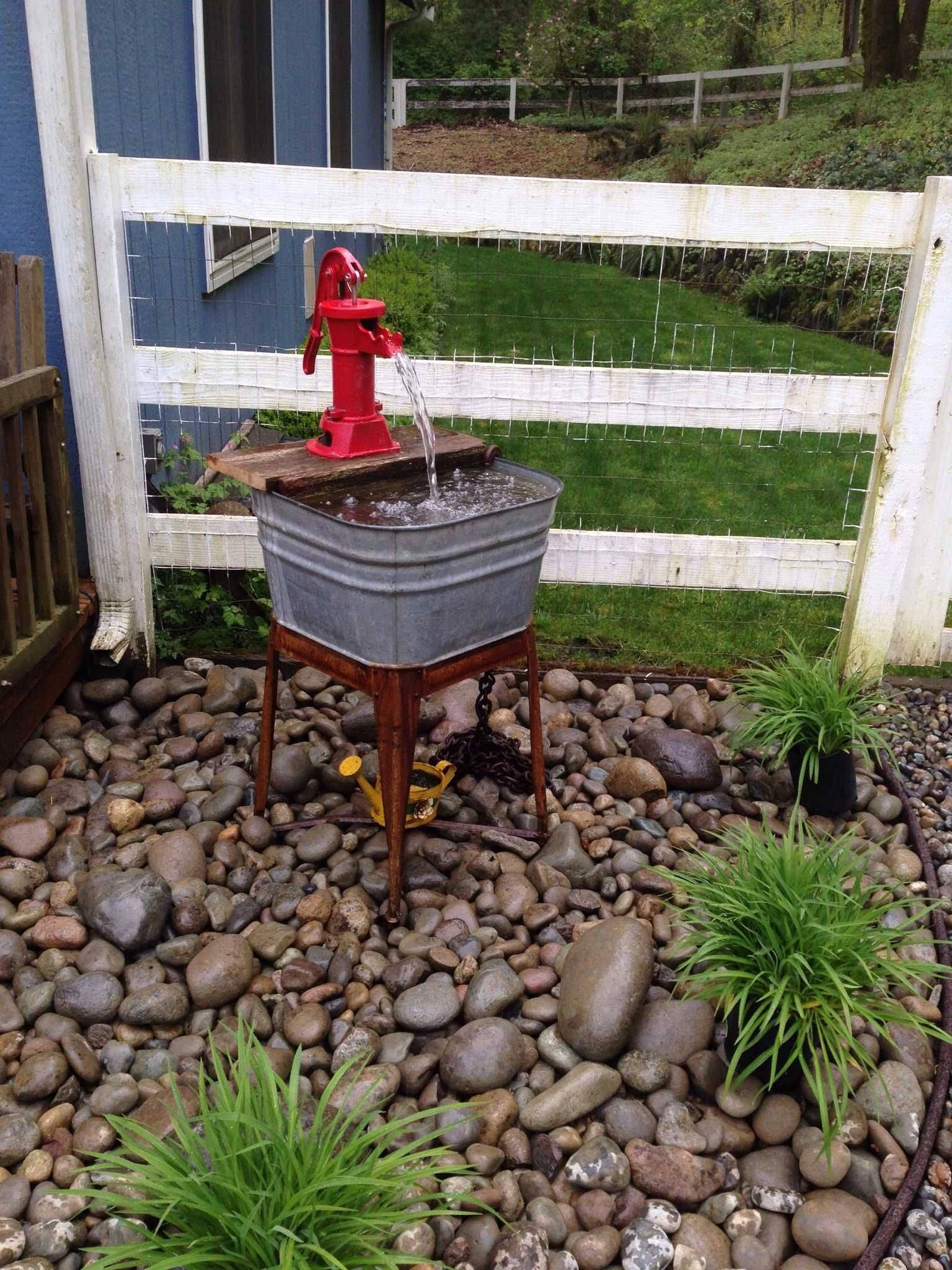 Lighted Barrel Fountain