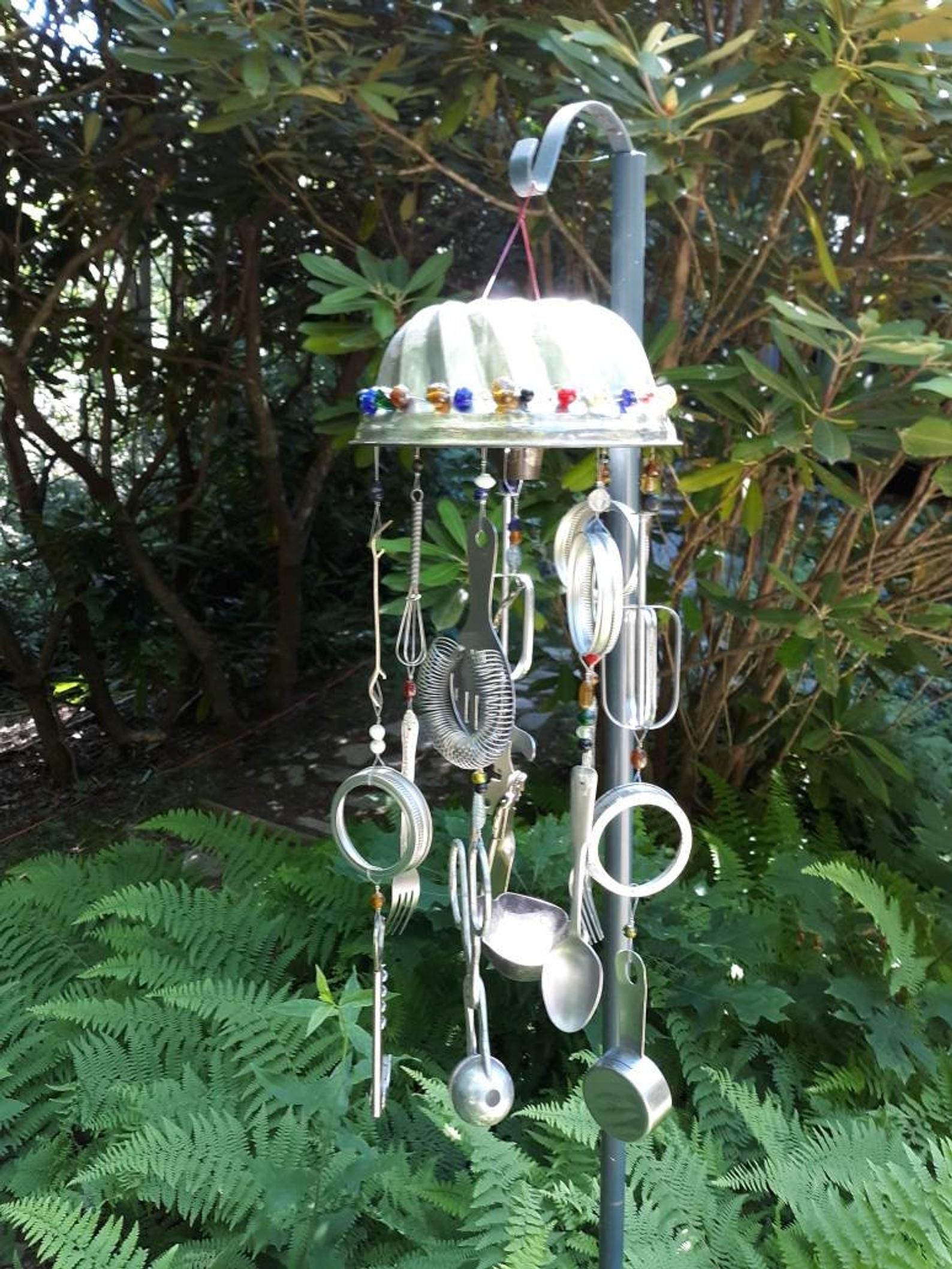 Solar Power Led Color Changing Wind Chime Outdoor Garden Courtyard