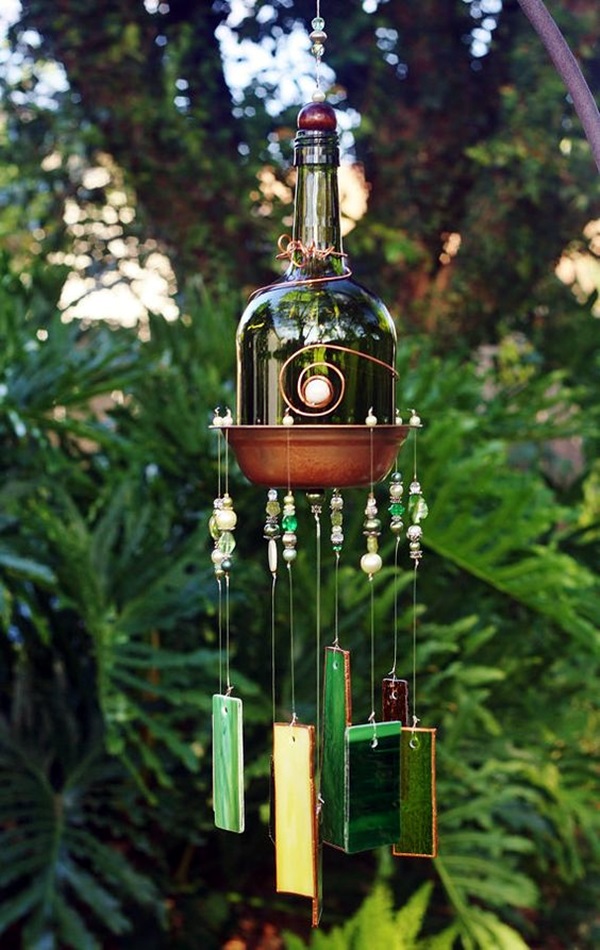 Wine Bottle Wind Chime Ideas Balcony Decoration Ecofriendly Garden
