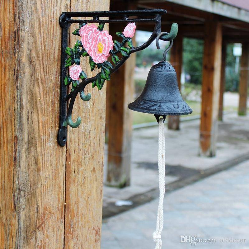 Cast Iron French Style Bracket Door Bell Patio Garden Gate Bell