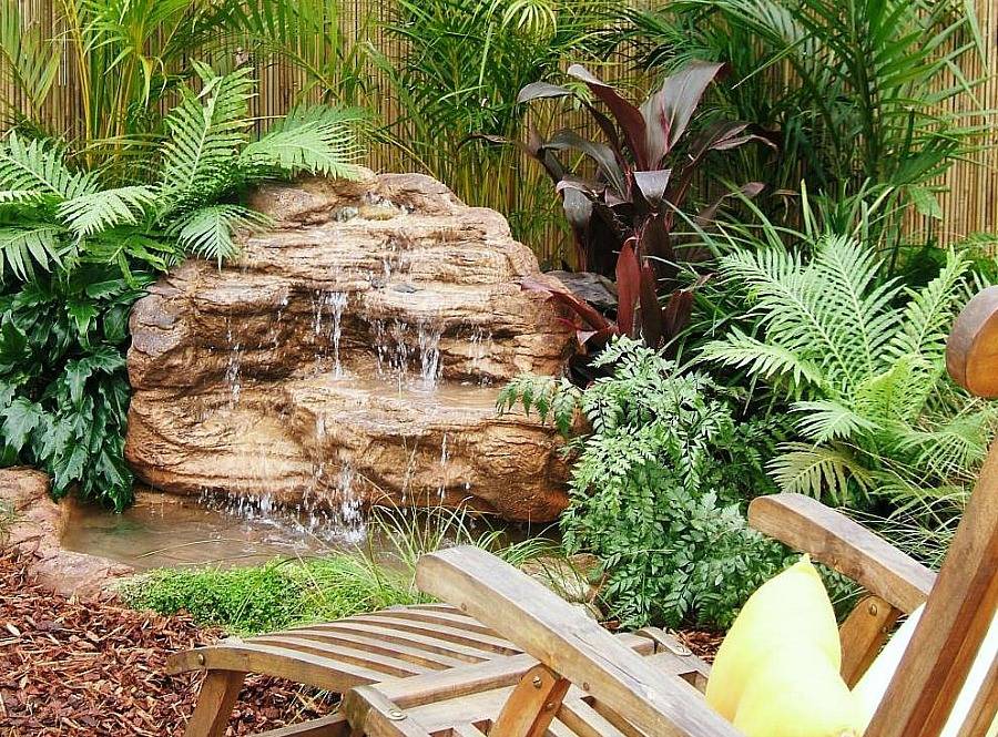Rock Small Patio Pond Large Backyard Garden House Design