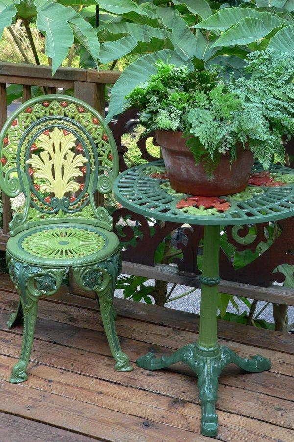 Victorian Coalbrookdale Cast Iron Garden Chairs