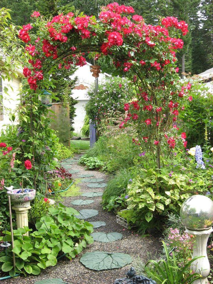 Pretty Gothic Arbor Front Yard Landscaping
