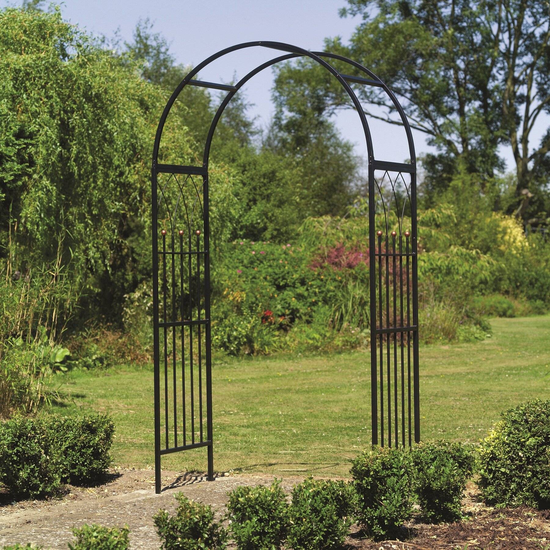Metal Garden Arch Gothic Arbor Climbing Rose Plants Outdoor Archway