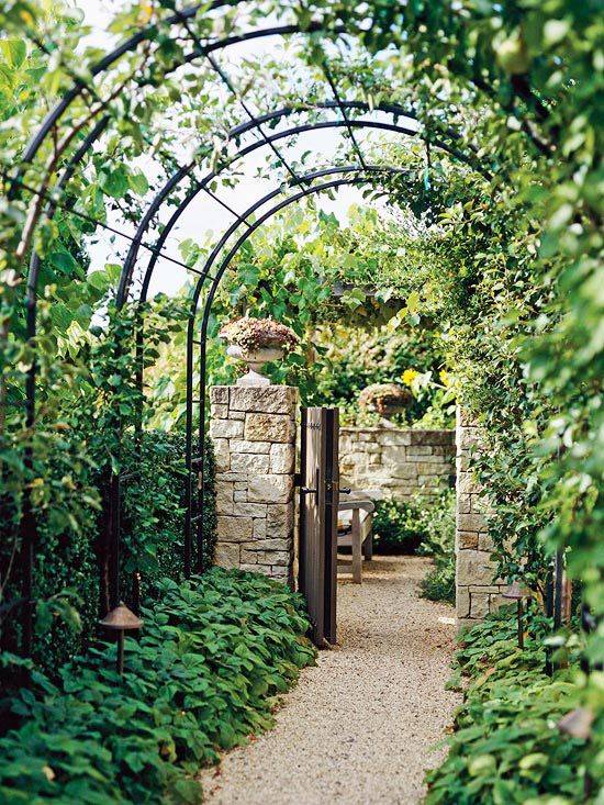 Wrought Iron Xl Round Top Arbor Flower Garden Arch