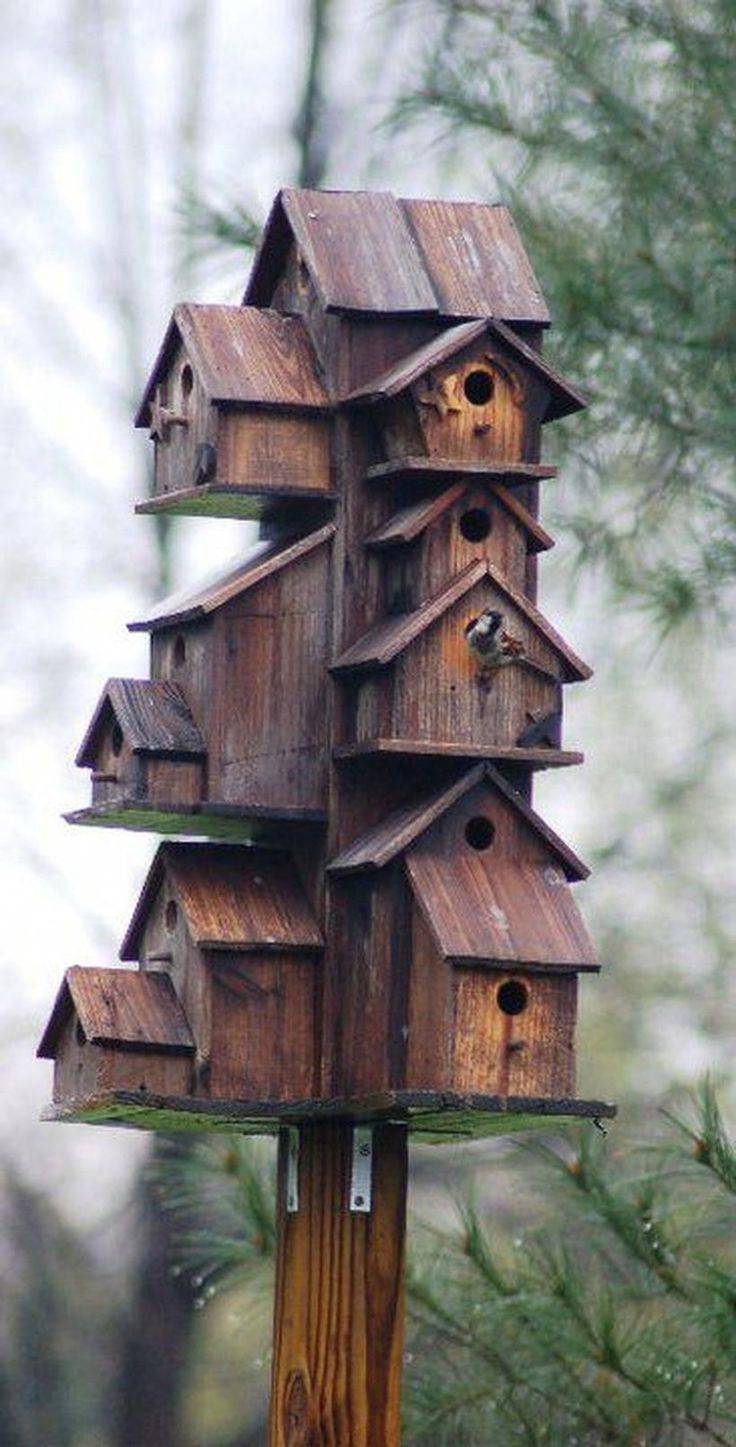 Weathered Rustic Birdhouse Unique Bird Houses