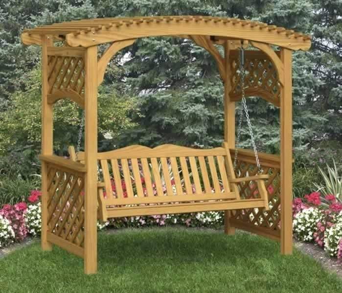 Deluxe Decorative Arbor Swing Porch