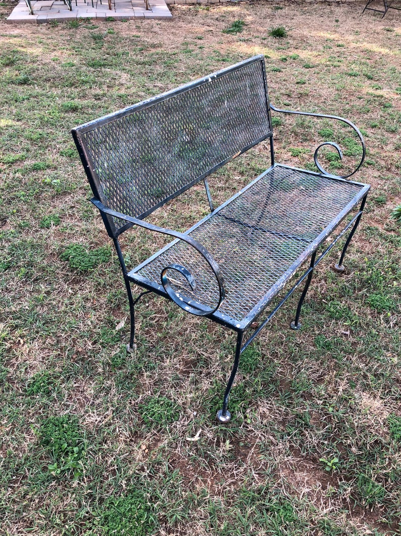 A Whitepainted Wroughtiron Garden Bench