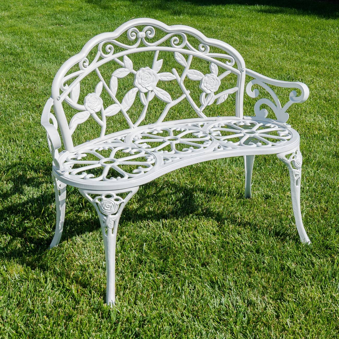 Belleze Cast Iron Antique Rose Style Design Outdoor Patio Garden Park