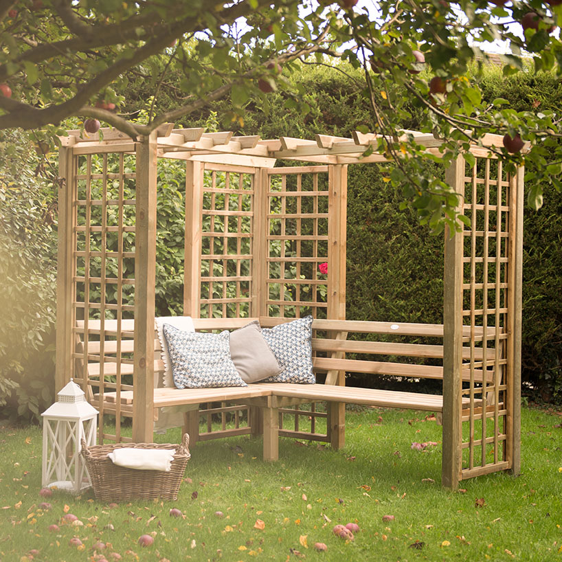 Corner Garden Arbour Pergola Seat Trellis