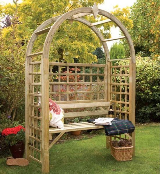 Wrought Iron Garden Flourish Bench Arbor Plowhearth