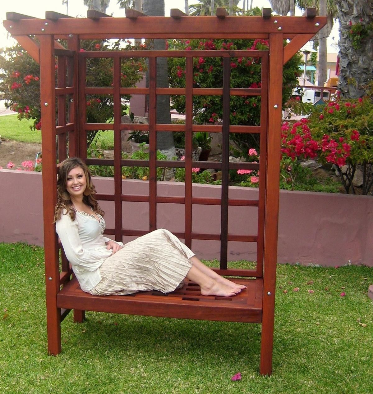 New All Cedar Wood Double Garden Arbor Bench