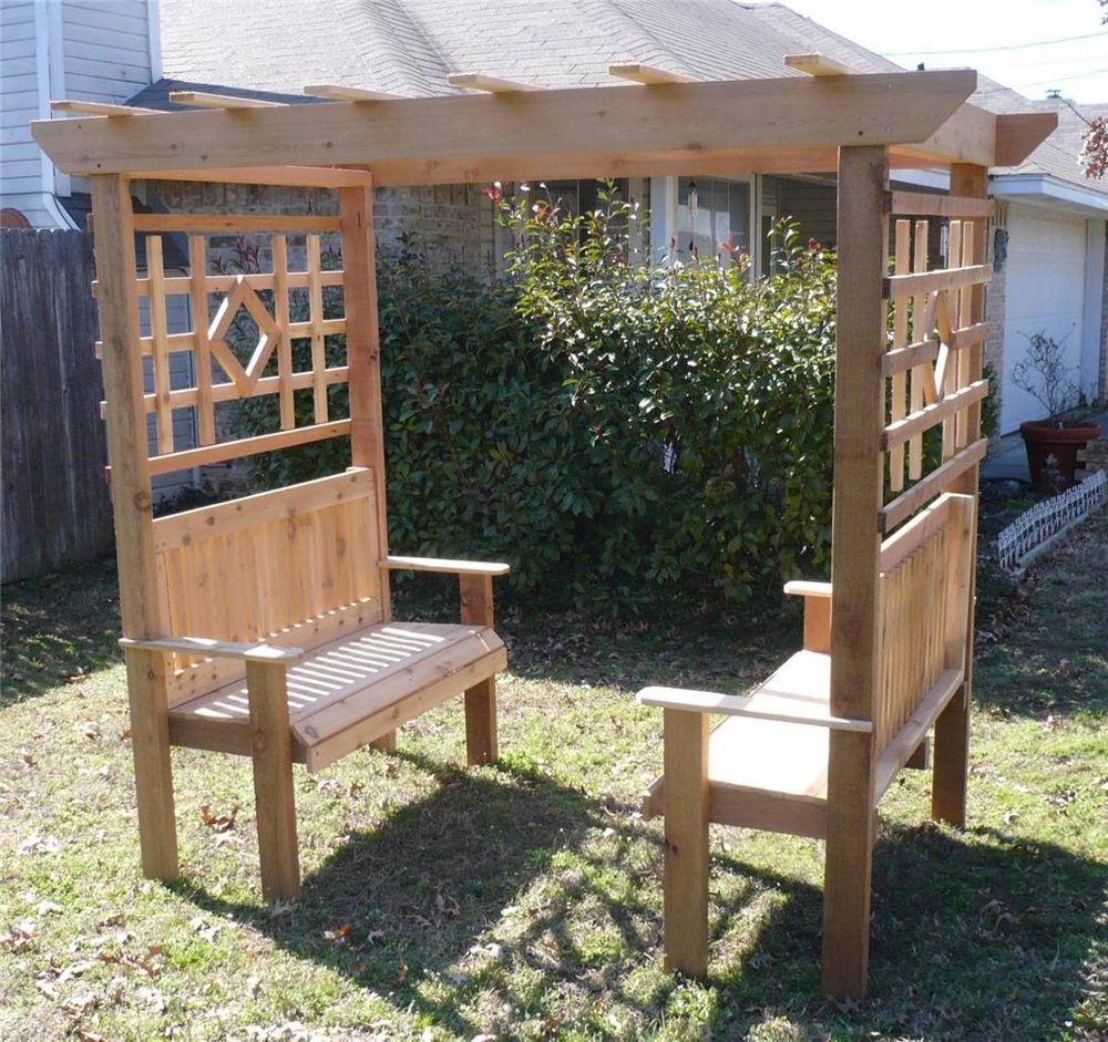 Wooden Garden Arbour Timber Arch Bench Trellis Seat Outdoor Furniture