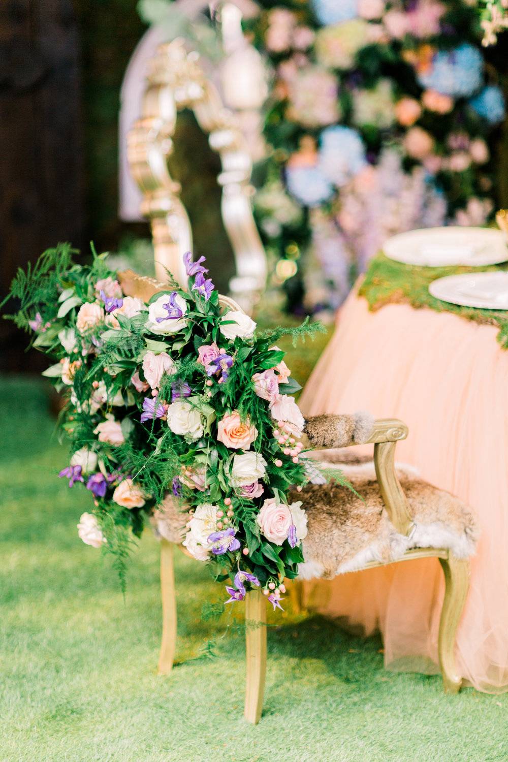 Sweetheart Table Enchanted Garden Themed Wedding Sweetheart Table