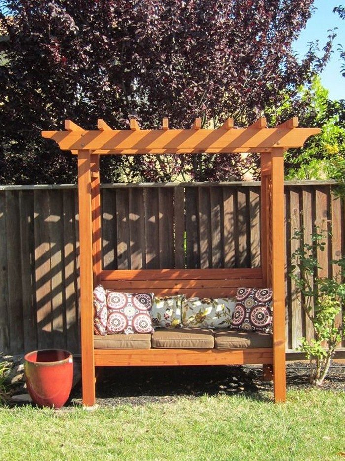 New All Cedar Wood Double Garden Arbor Bench