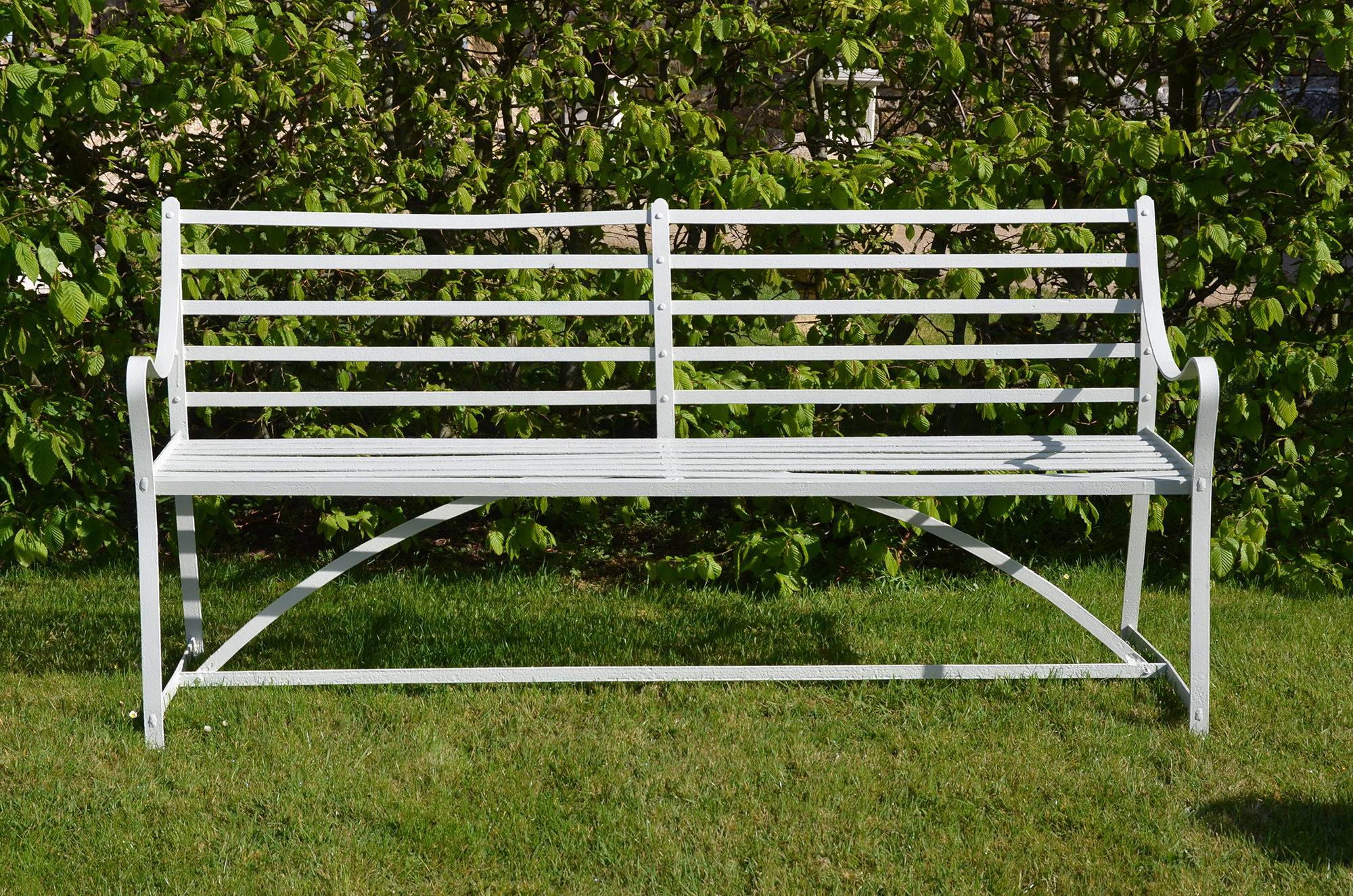 Antique Victorian Cast Iron Grape Leaf Garden Bench Old Black Paint