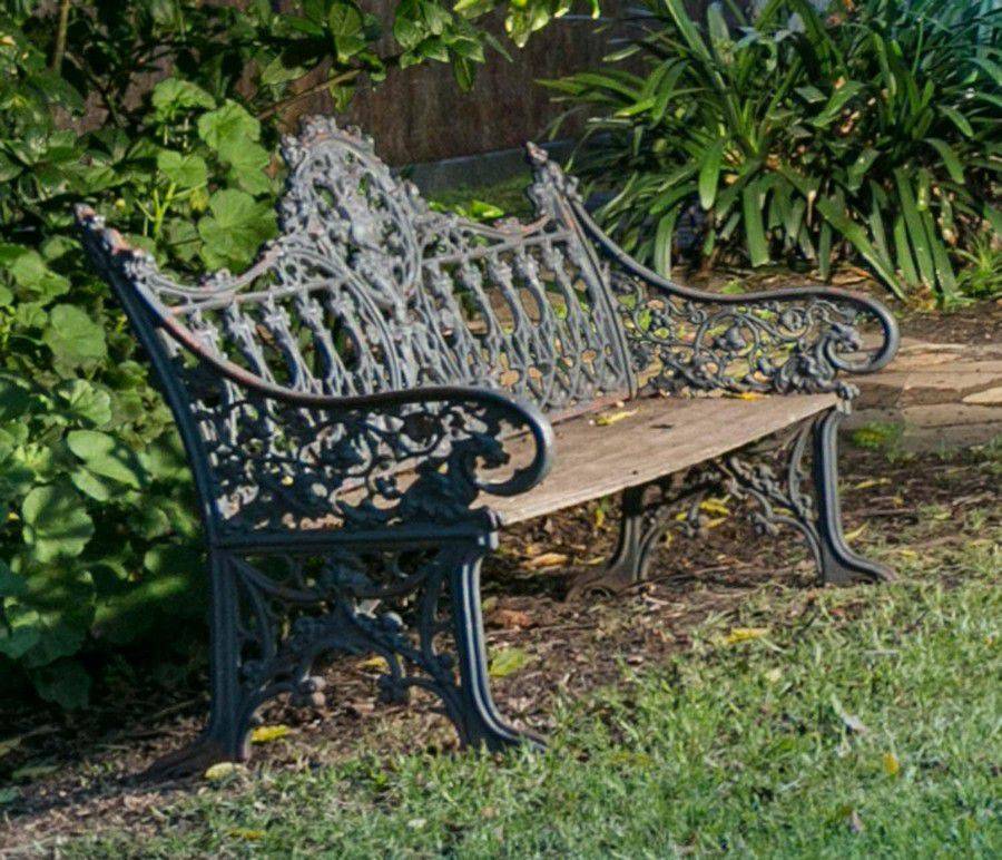 Hornellsville Wrought Iron Garden Bench