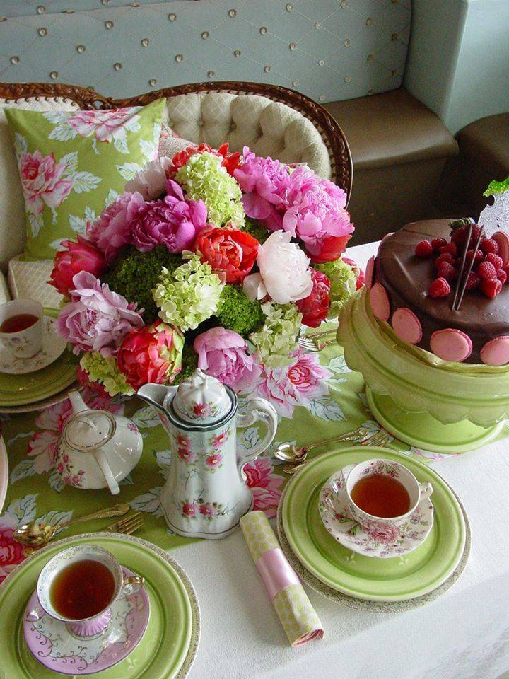 A Spring Garden Theme Tea Party Table