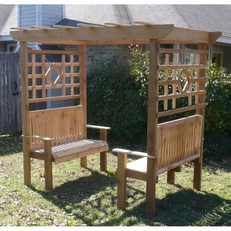 New All Cedar Wood Double Garden Arbor Bench
